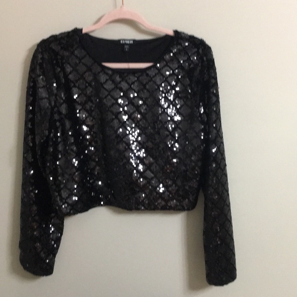 Black sequin top